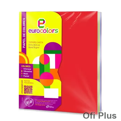 Papel Eurocolors Arcoíris T. Carta Col. Intensos
