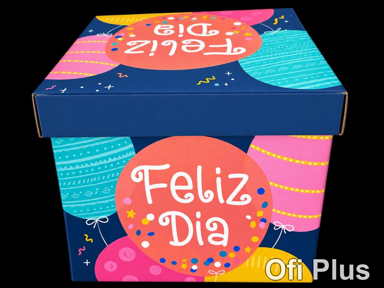 Caja Mediana Cubo "Feliz Día"