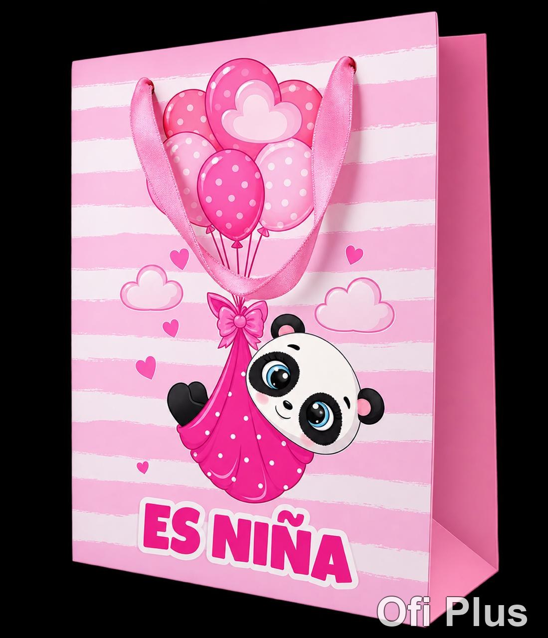 Bolsa para Regalo Mediana Diseño Panda "Es niña"