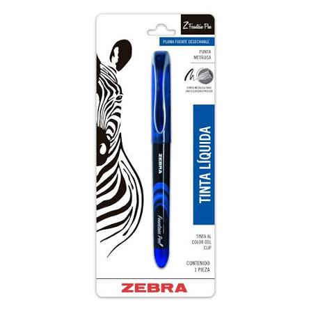 Bolígrafo Pluma Fuente Stick Azul Blíster con 1 Pieza Zebra 9001-11